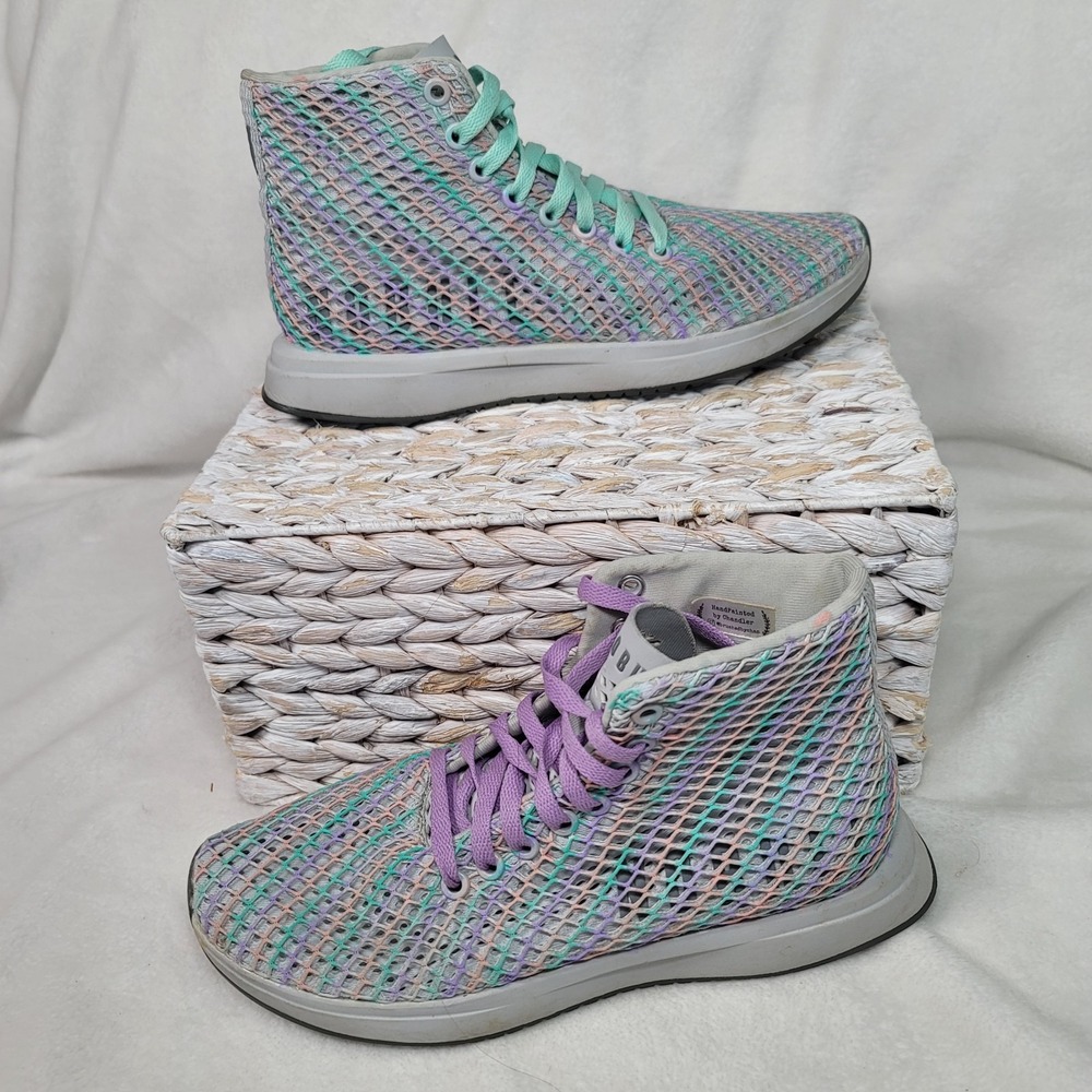 Nobull Athletic Sneakers Rainbow Mesh Trainers Super Fabric High Top Size 8.5